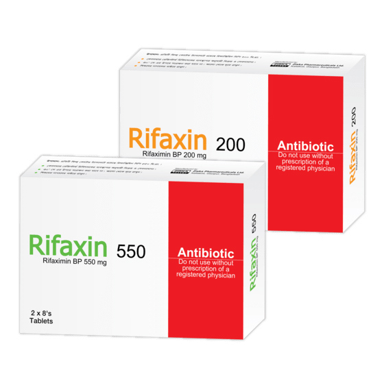 Tablet  Rifaxin (MRP 720) 550mg (16 Pcs)