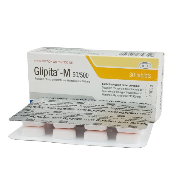 Tablet  Glipita-M (MRP 480) 50/500mg (30 Pcs)