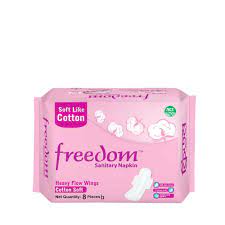Pads Freedom Heavy Flow Cotton Soft Sanitary Napkin (8 Pads)