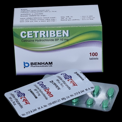 Tablet  Cetriben 10mg (100 Pcs)