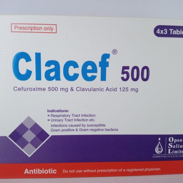 Tablet Clacef (MRP 660) 500mg+125mg (12 Pcs)