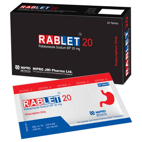 Tablet  Rablet (MRP 350) 20mg (50 Pcs)