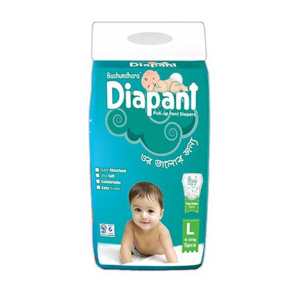 Diaper Bashundhara Diapant L(9-14 kg) 5Pcs 1 Pcs
