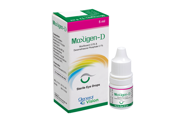Eye Drops Moxigen-D(MRP 250) 0.5+0.1%(5 ml)
