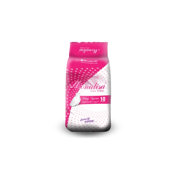 Pads Monalisa Sanitary Napkin ( Ultra - 10 Pcs) MRP-105 1Pcs