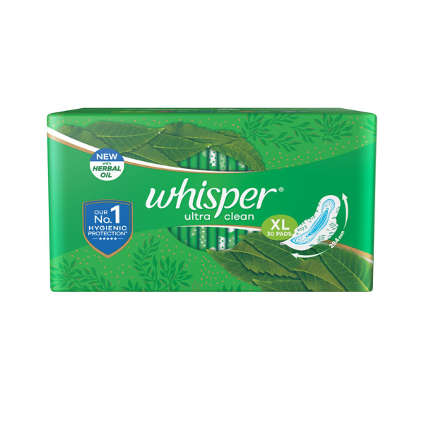Pads Whisper Ultra Clean XL Wings 30 Pcs