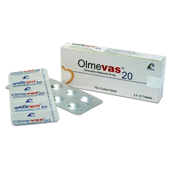 Tablet Olmevas 20mg(Mrp 300)