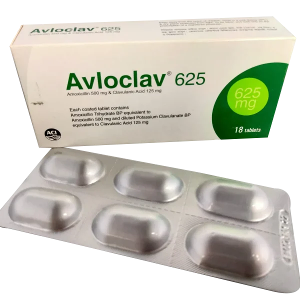 Tablet  Avloclav 625 (MRP 630) 500mg+125mg (18 Pcs)