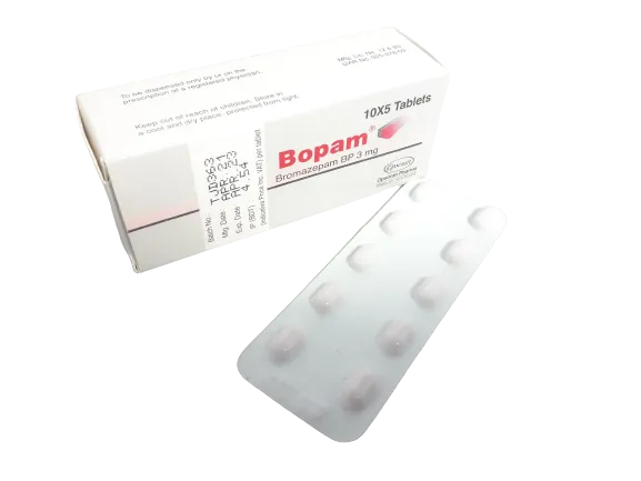 Tablet  Bopam (MRP 262.50) 3mg (50 Pcs)