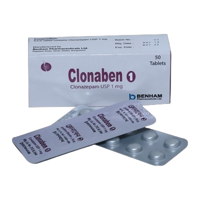Tablet Clonaben (MRP 375) 1 mg (50 Pcs)