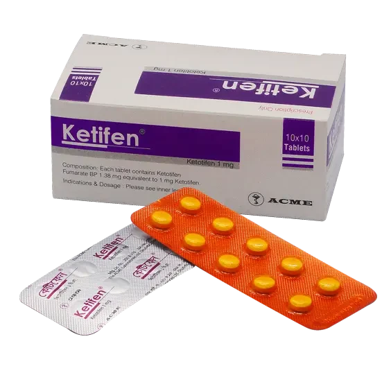 Tablet  Ketifen (MRP 400) 1mg (100 Pcs)