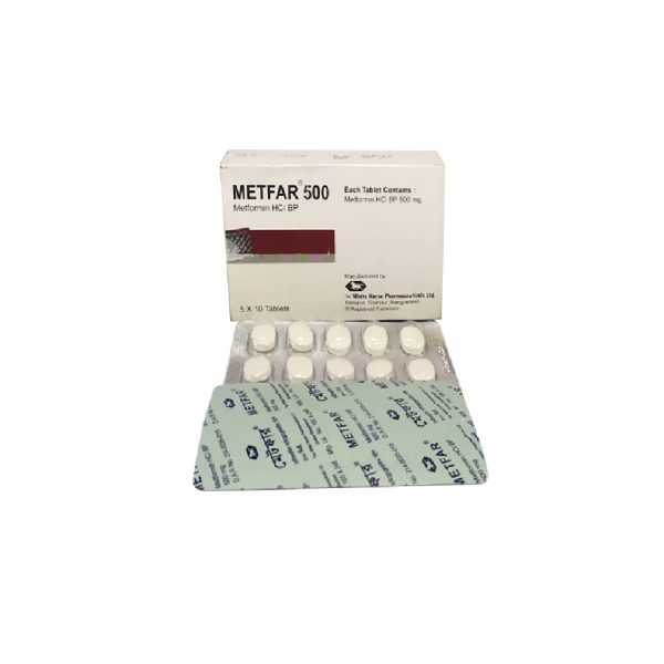 Tablet  Metfar (MRP 225) 500mg (50 Pcs)