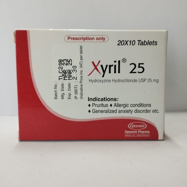 Tablet  Xyril (MRP 460) 25mg (200 Pcs)